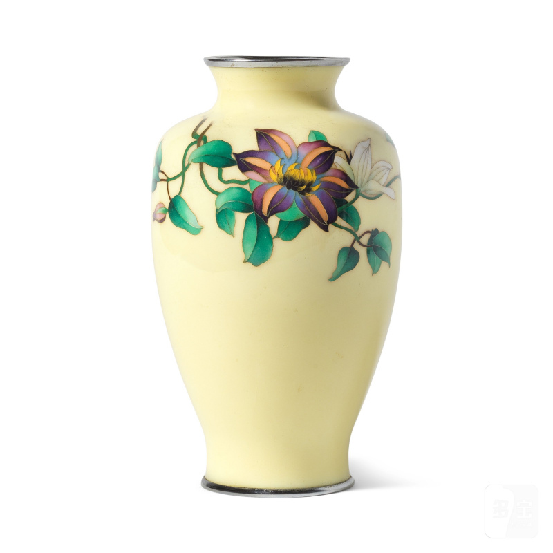 安藤重兵衛 昭和時代 二十世紀早期 七寶燒花卉紋瓶 | A CLOISONNÉ ENAMEL FLORAL VASE